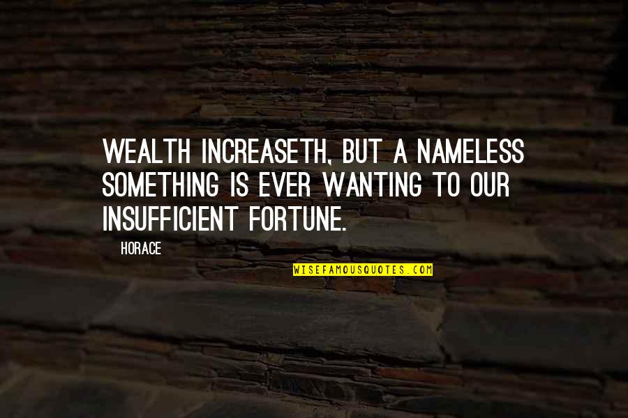 Alyanna Beaudoin Quotes By Horace: Wealth increaseth, but a nameless something is ever