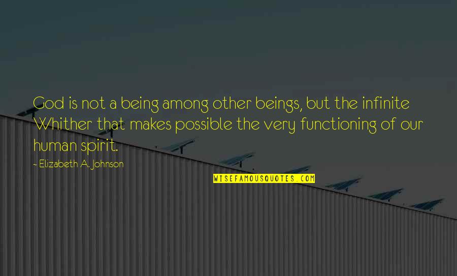 Alyasiny Quotes By Elizabeth A. Johnson: God is not a being among other beings,