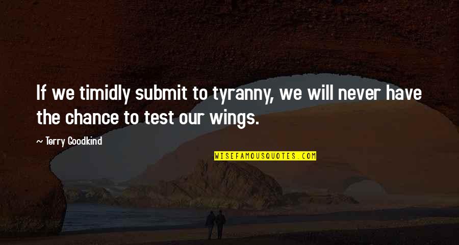Alyne Payton Quotes By Terry Goodkind: If we timidly submit to tyranny, we will