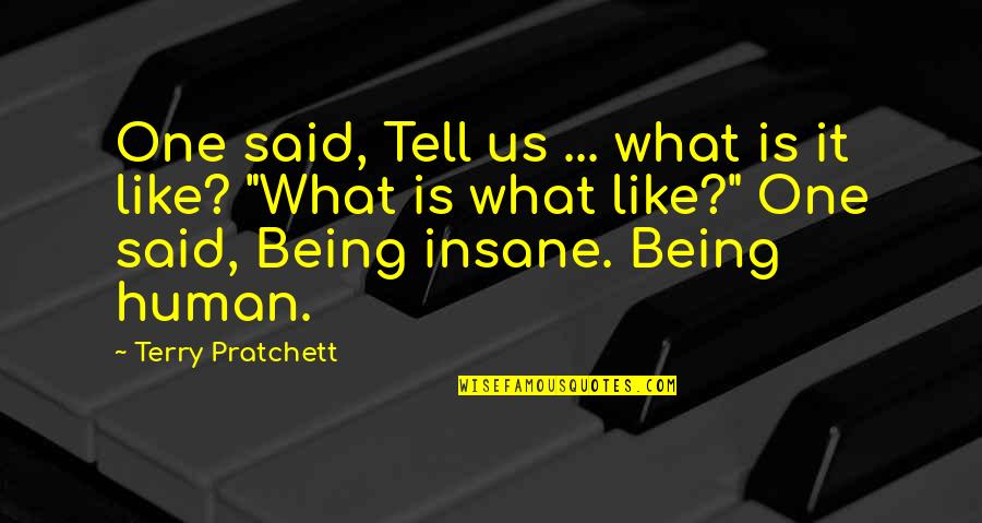 Alyssa Jones Quotes By Terry Pratchett: One said, Tell us ... what is it Alyssa Jones Quotes By Terry Pratchett: One said, Tell us ... what is it