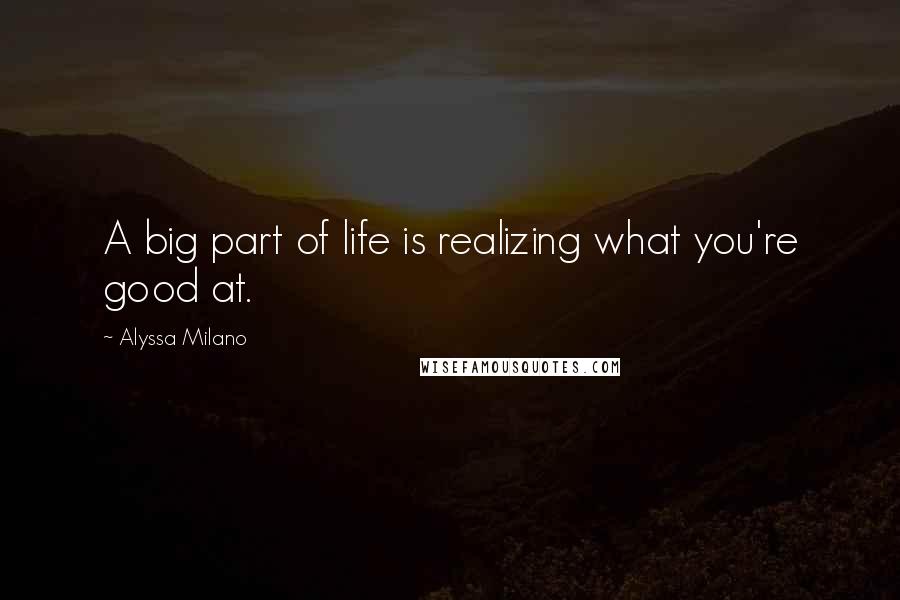 Alyssa Milano quotes: A big part of life is realizing what you're good at.