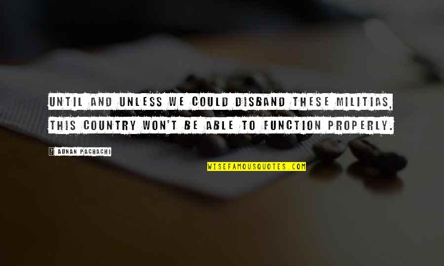 Alyssia Cirucci Quotes By Adnan Pachachi: Until and unless we could disband these militias, Alyssia Cirucci Quotes By Adnan Pachachi: Until and unless we could disband these militias,