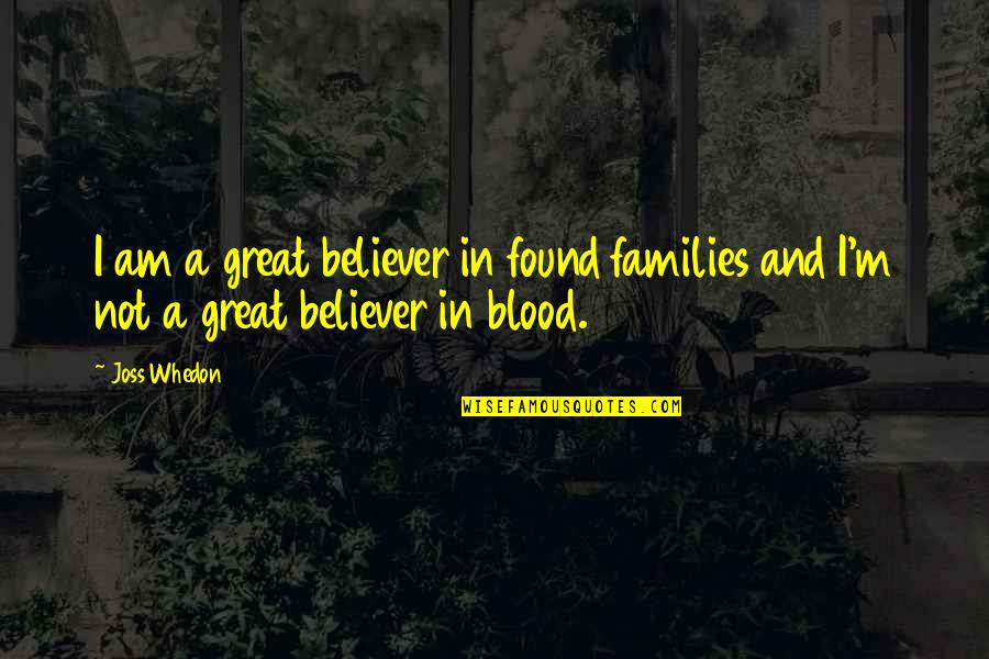 Am A Believer Quotes By Joss Whedon: I am a great believer in found families