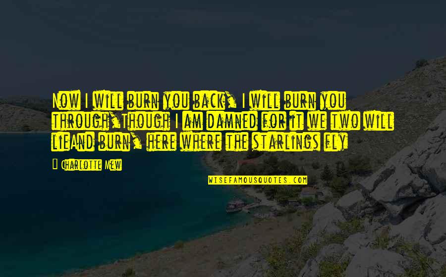 Am Back Quotes By Charlotte Mew: Now I will burn you back, I will Am Back Quotes By Charlotte Mew: Now I will burn you back, I will