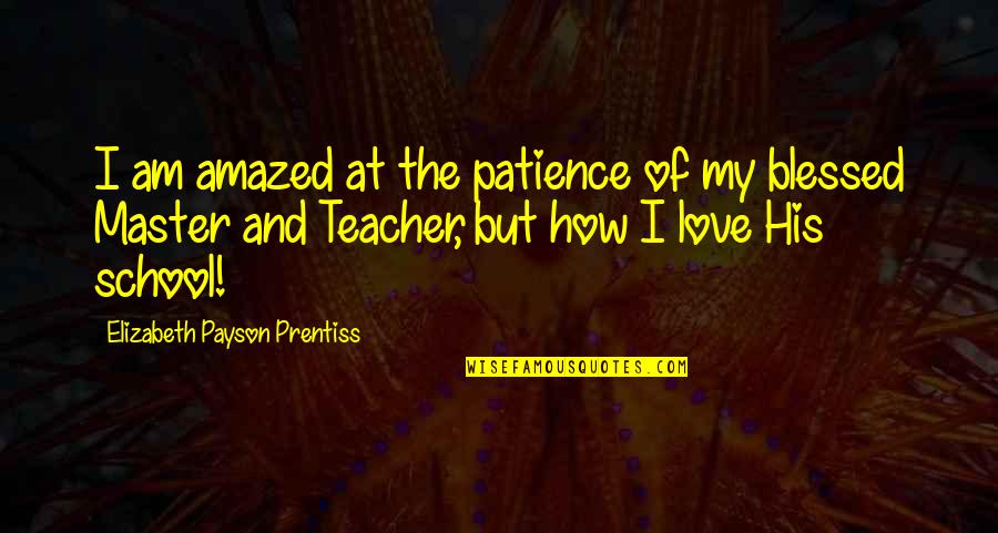 Am Blessed Quotes By Elizabeth Payson Prentiss: I am amazed at the patience of my