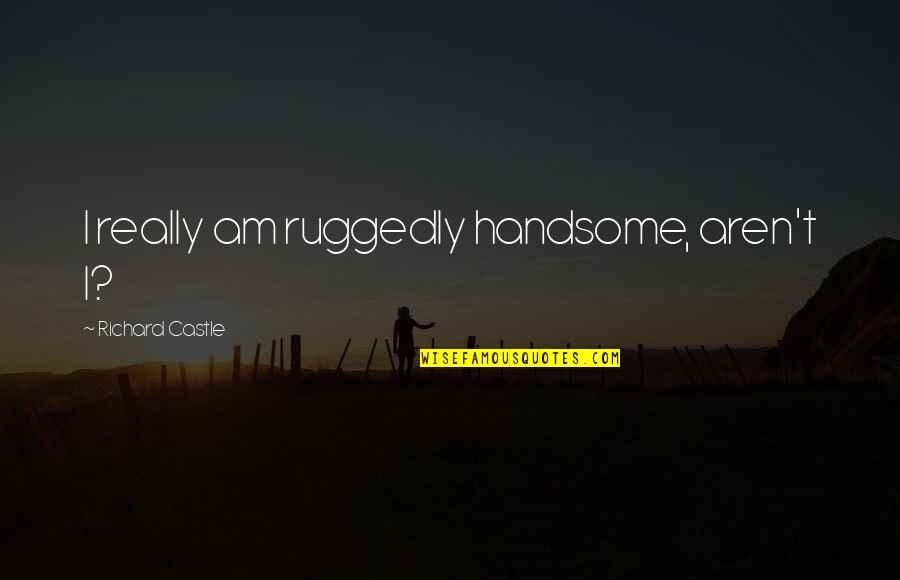 Am Handsome Quotes By Richard Castle: I really am ruggedly handsome, aren't I? Am Handsome Quotes By Richard Castle: I really am ruggedly handsome, aren't I?