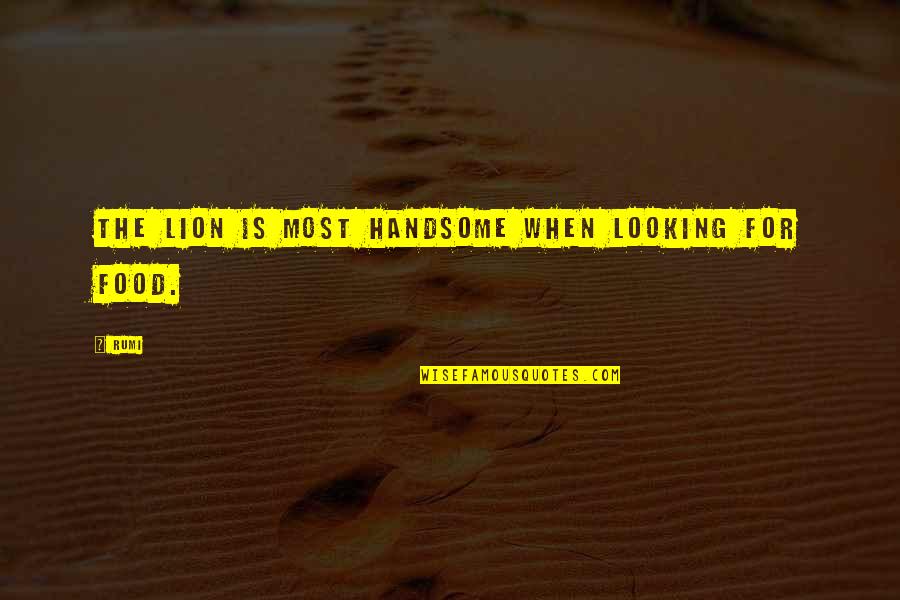 Am Handsome Quotes By Rumi: The lion is most handsome when looking for