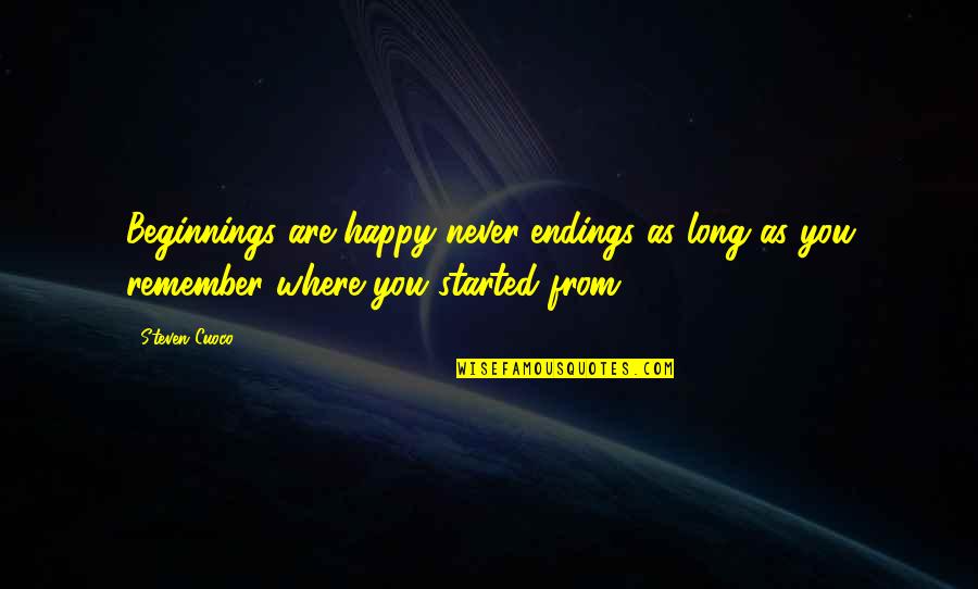 Am Happy Quotes Quotes By Steven Cuoco: Beginnings are happy never-endings as long as you