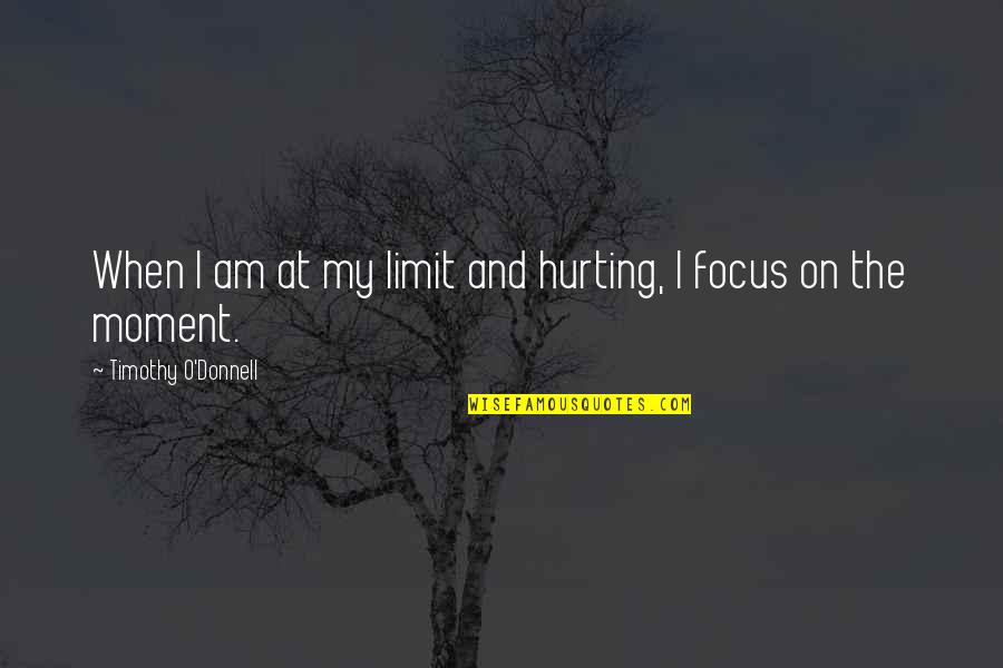 Am Hurting Quotes By Timothy O'Donnell: When I am at my limit and hurting,