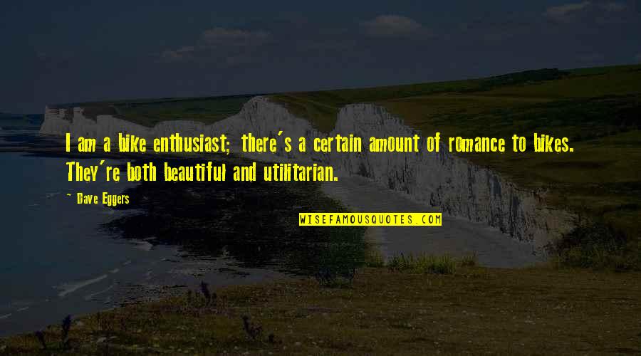 Am I Beautiful Quotes By Dave Eggers: I am a bike enthusiast; there's a certain Am I Beautiful Quotes By Dave Eggers: I am a bike enthusiast; there's a certain