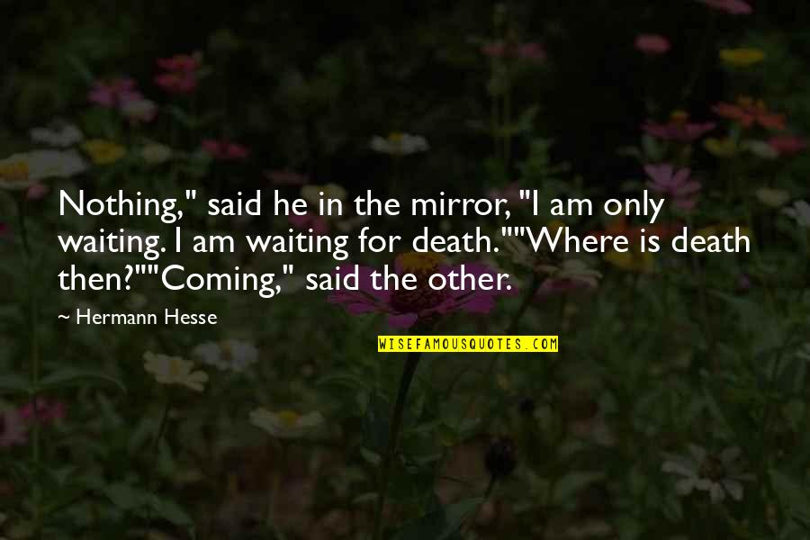 Am I Waiting For Nothing Quotes By Hermann Hesse: Nothing," said he in the mirror, "I am