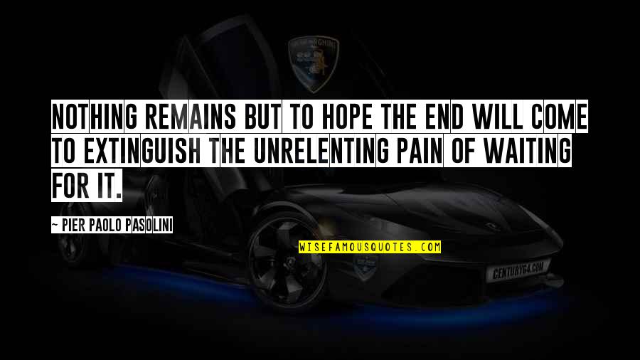 Am I Waiting For Nothing Quotes By Pier Paolo Pasolini: Nothing remains but to hope the end will