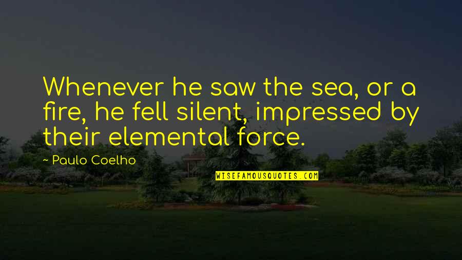 Am Impressed Quotes By Paulo Coelho: Whenever he saw the sea, or a fire,