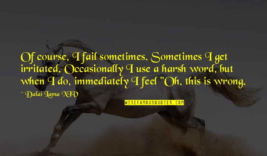 Am Irritated Quotes By Dalai Lama XIV: Of course, I fail sometimes. Sometimes I get