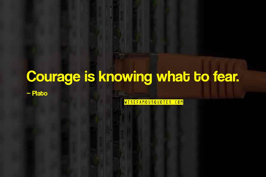 Am Not Competing With Anyone Quotes By Plato: Courage is knowing what to fear.
