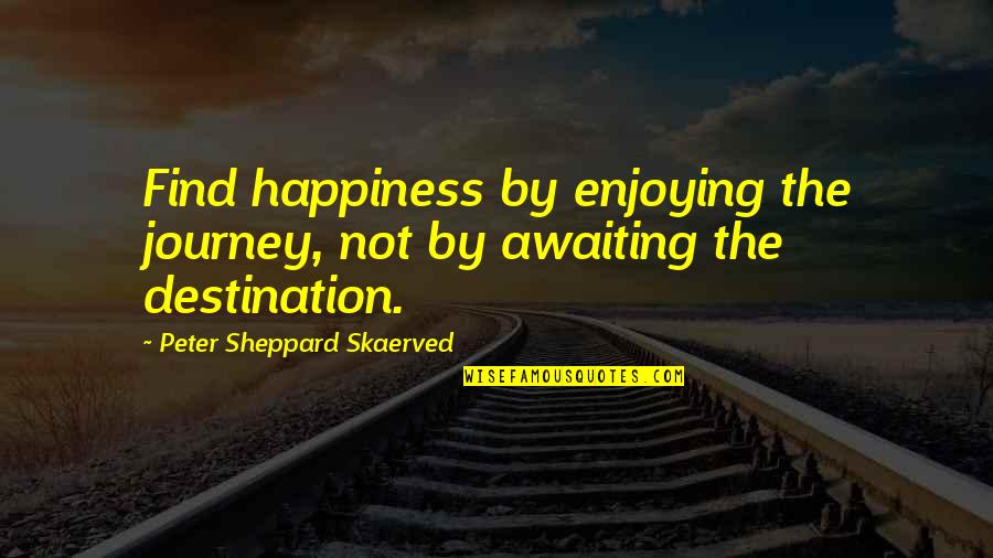 Am Rique Underlayment Quotes By Peter Sheppard Skaerved: Find happiness by enjoying the journey, not by