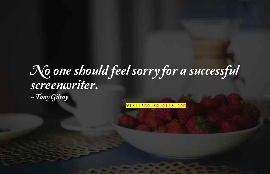 Am So Sorry Quotes By Tony Gilroy: No one should feel sorry for a successful Am So Sorry Quotes By Tony Gilroy: No one should feel sorry for a successful