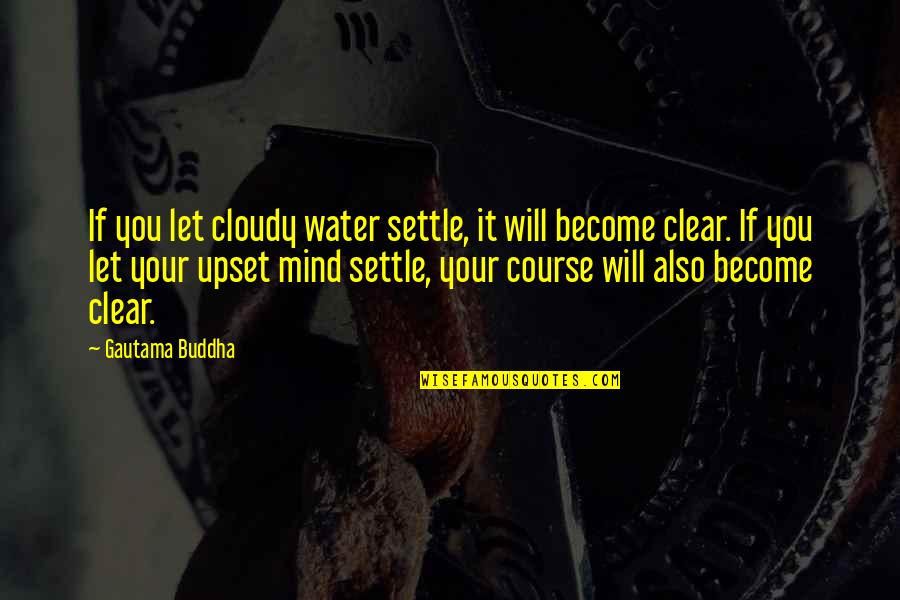 Am Upset Quotes By Gautama Buddha: If you let cloudy water settle, it will Am Upset Quotes By Gautama Buddha: If you let cloudy water settle, it will