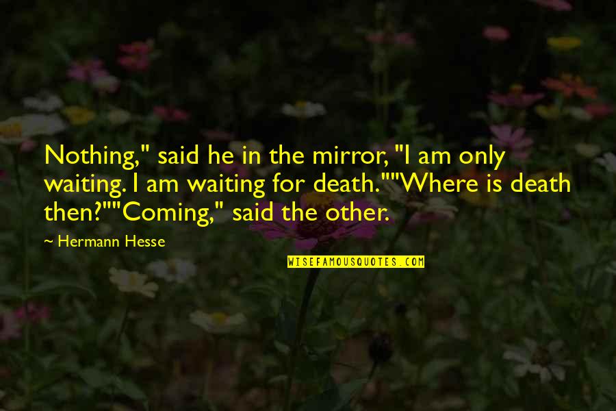 Am Waiting Quotes By Hermann Hesse: Nothing," said he in the mirror, "I am Am Waiting Quotes By Hermann Hesse: Nothing," said he in the mirror, "I am