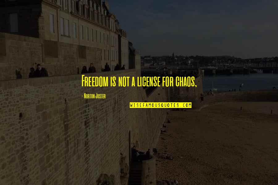 Amadea Name Quotes By Norton Juster: Freedom is not a license for chaos,