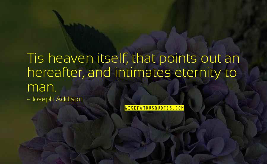 Amager Isenkram Quotes By Joseph Addison: Tis heaven itself, that points out an hereafter,