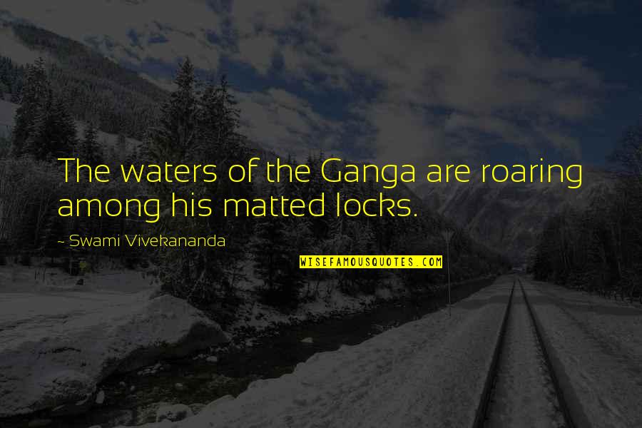 Amalaki Quotes By Swami Vivekananda: The waters of the Ganga are roaring among