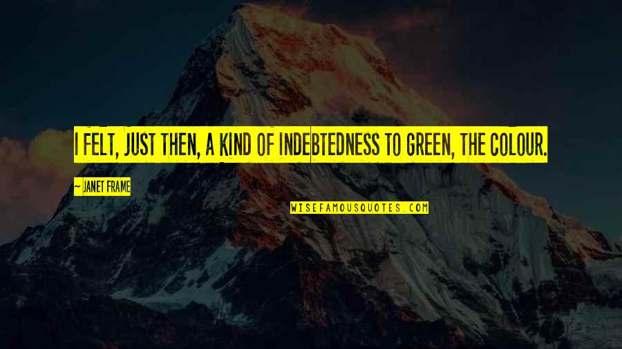 Amaliya October Quotes By Janet Frame: I felt, just then, a kind of indebtedness