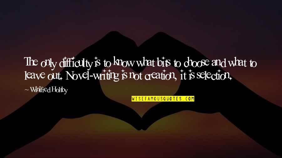 Amanat Me Khayanat Quotes By Winifred Holtby: The only difficulty is to know what bits Amanat Me Khayanat Quotes By Winifred Holtby: The only difficulty is to know what bits