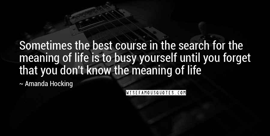 Amanda Hocking quotes: Sometimes the best course in the search for the meaning of life is to busy yourself until you forget that you don't know the meaning of life