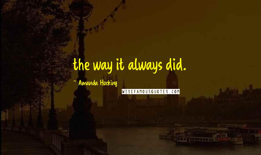 Amanda Hocking quotes: the way it always did.