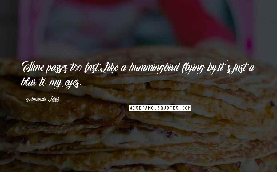 Amanda Leigh quotes: Time passes too fast.Like a hummingbird flying by,it's just a blur to my eyes. Amanda Leigh quotes: Time passes too fast.Like a hummingbird flying by,it's just a blur to my eyes.