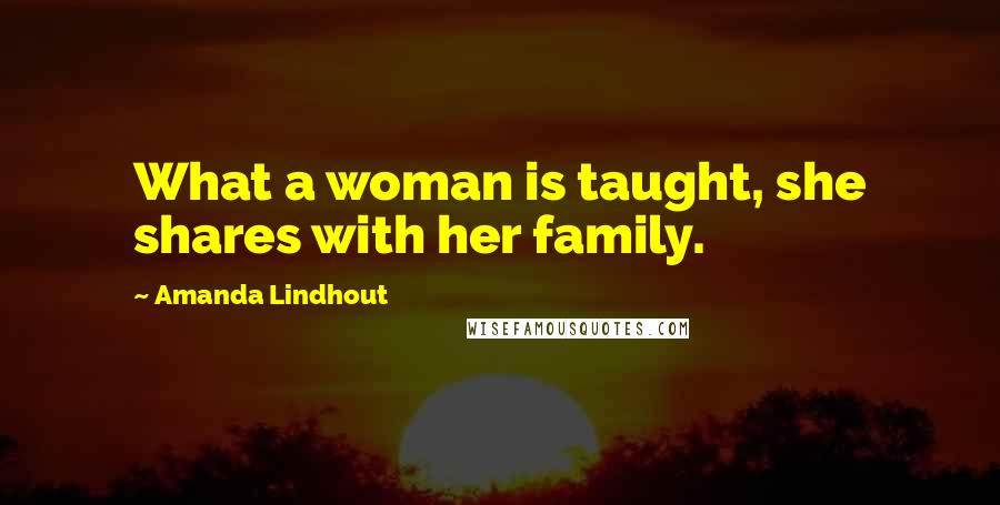 Amanda Lindhout quotes: What a woman is taught, she shares with her family.