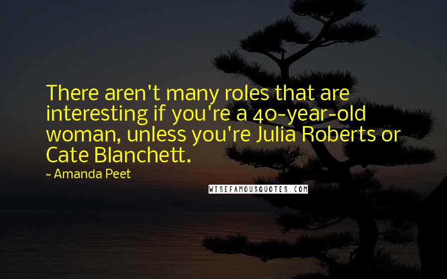 Amanda Peet quotes: There aren't many roles that are interesting if you're a 40-year-old woman, unless you're Julia Roberts or Cate Blanchett.