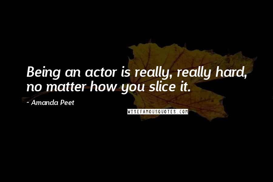 Amanda Peet quotes: Being an actor is really, really hard, no matter how you slice it.