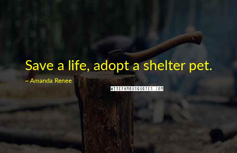 Amanda Renee quotes: Save a life, adopt a shelter pet.