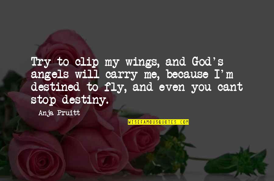 Amantino Shotguns Quotes By Anja Pruitt: Try to clip my wings, and God's angels