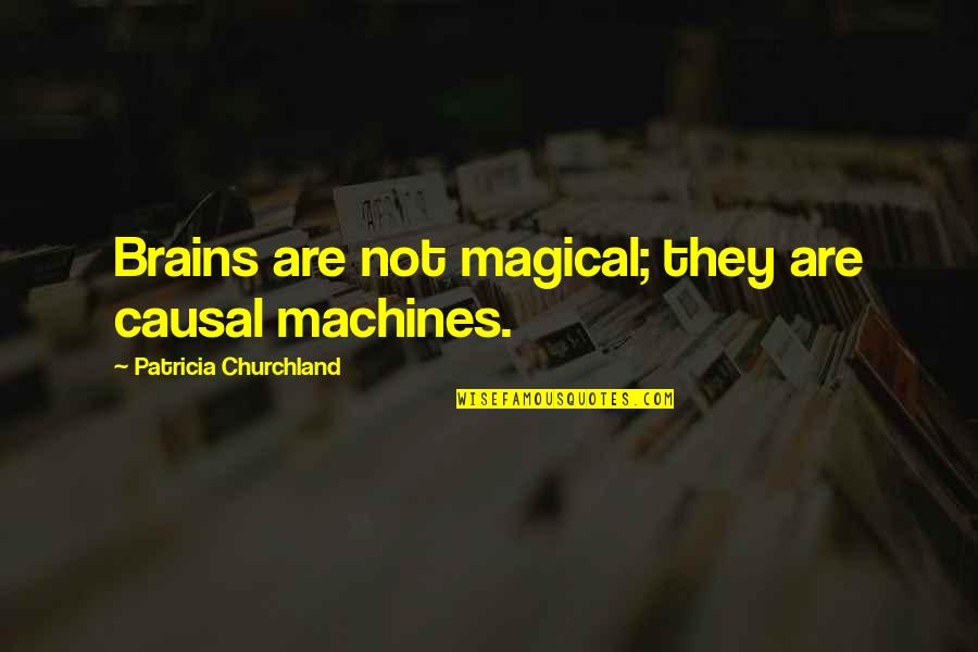 Amara Lakhous Quotes By Patricia Churchland: Brains are not magical; they are causal machines.