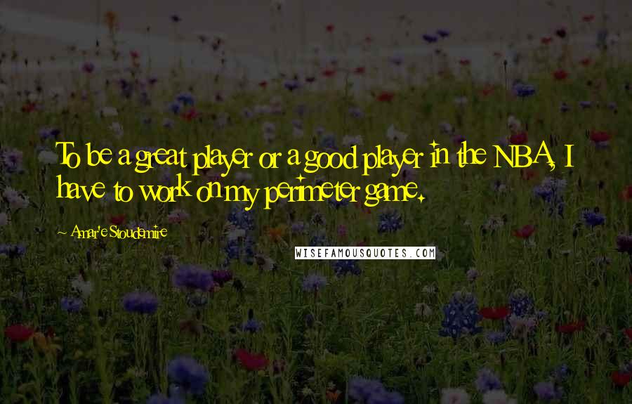 Amar'e Stoudemire quotes: To be a great player or a good player in the NBA, I have to work on my perimeter game.