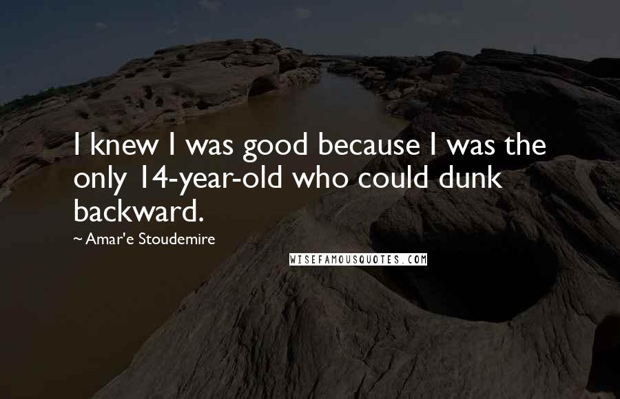 Amar'e Stoudemire quotes: I knew I was good because I was the only 14-year-old who could dunk backward.