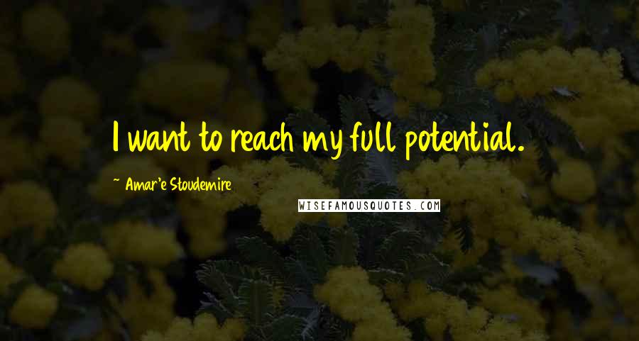 Amar'e Stoudemire quotes: I want to reach my full potential.