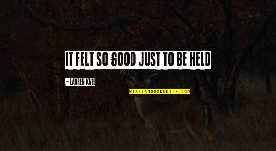 Amaurys Fernandez Quotes By Lauren Kate: It felt so good just to be held