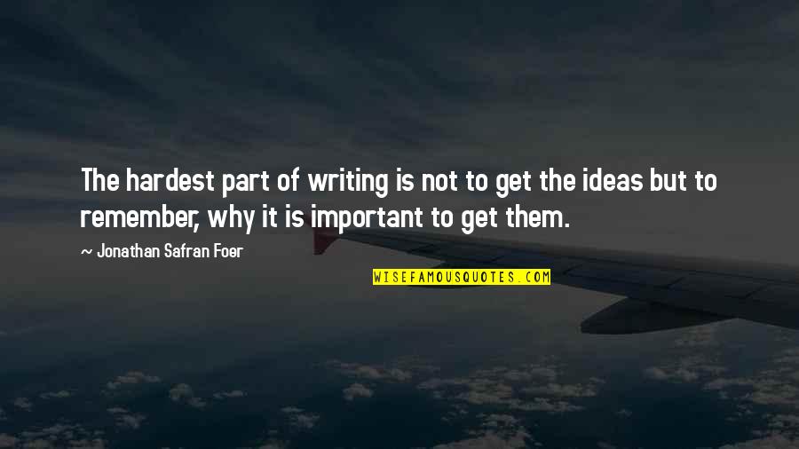 Amavampaya Quotes By Jonathan Safran Foer: The hardest part of writing is not to
