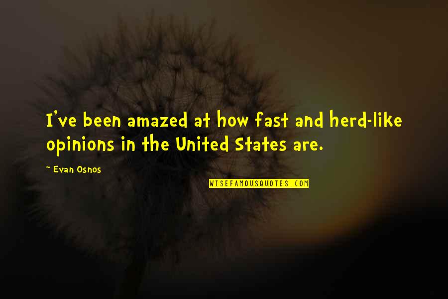 Amazed Quotes By Evan Osnos: I've been amazed at how fast and herd-like