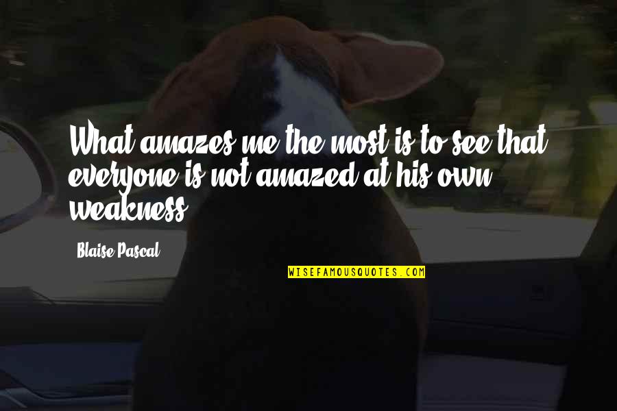 Amazes Quotes By Blaise Pascal: What amazes me the most is to see