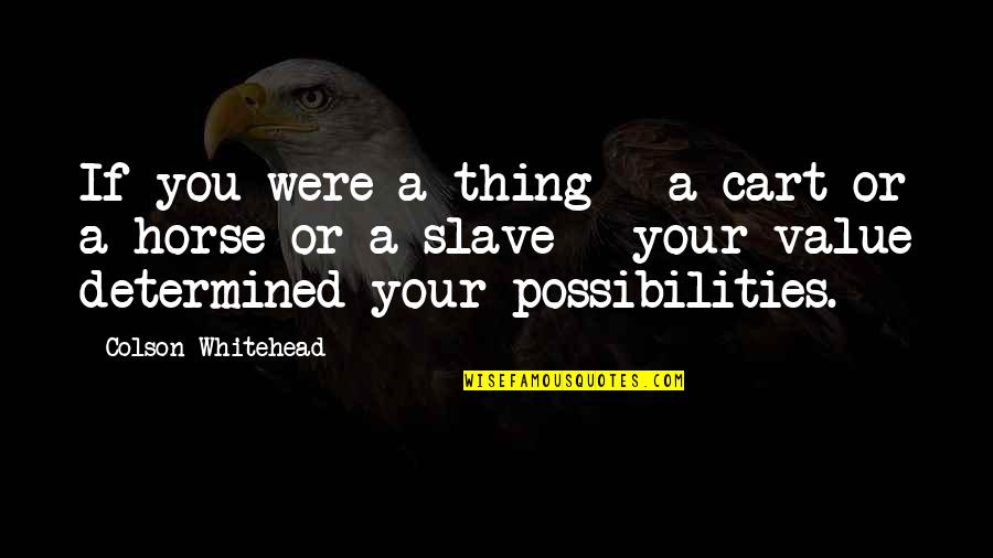 Amazing Experiences Quotes By Colson Whitehead: If you were a thing - a cart