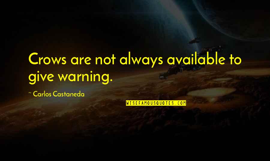Amazing Friendships Quotes By Carlos Castaneda: Crows are not always available to give warning.