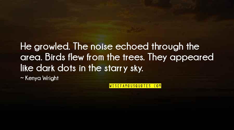 Amazing Love Quotes By Kenya Wright: He growled. The noise echoed through the area.