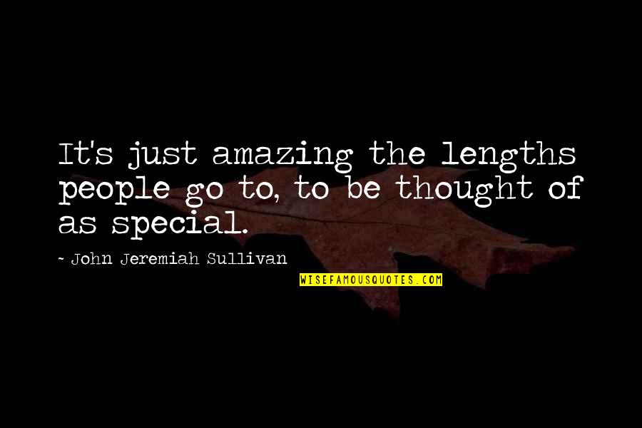 Amazing People Quotes By John Jeremiah Sullivan: It's just amazing the lengths people go to,