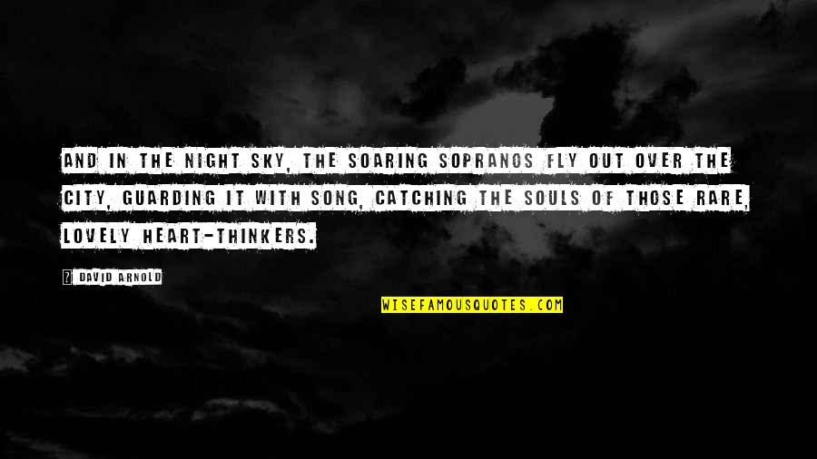 Amazing The Song Quotes By David Arnold: And in the night sky, the soaring sopranos