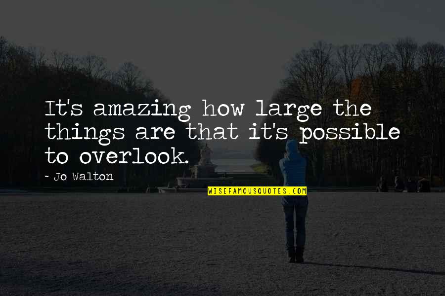 Amazing Things Quotes By Jo Walton: It's amazing how large the things are that